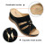 FAMITION Women's Black Wedge Sandals: Comfortable Boho Style for Summer Beach