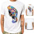 Men's AMLBB graphic T-shirts, short-sleeved with crew neck, relaxed fit, on clearance