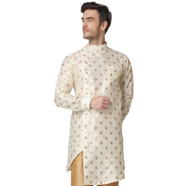 Royal Kurta Men's Jacquard Silk Printed Indowestern Sherwani