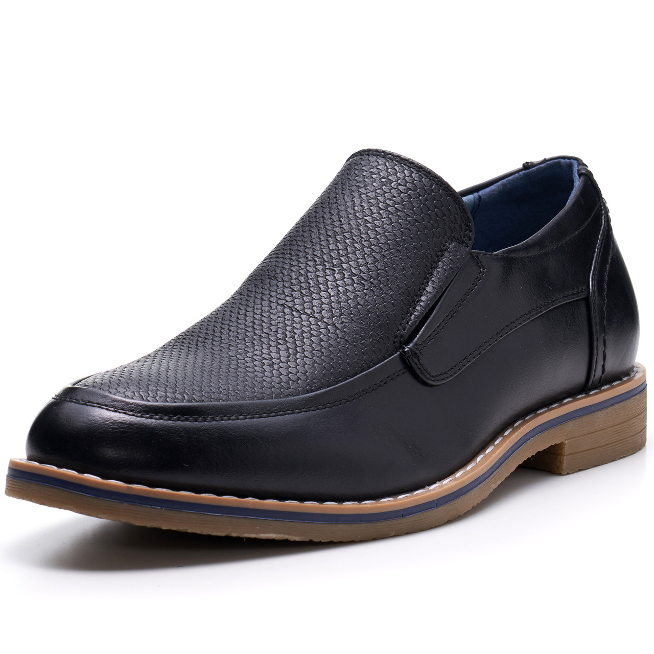 mens leather slip on loafers