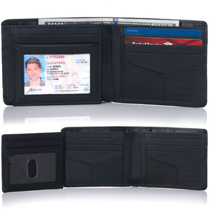 Alpine Swiss RFID Mens Wallet Deluxe Capacity Hybrid Bifold Flipout ID Window
