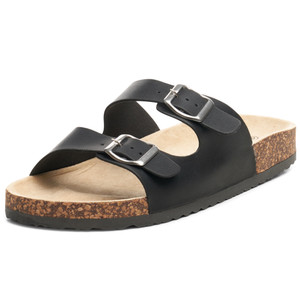 Alpine Swiss Mens Double Strap Contour Sandals Slip on Buckle Slides Vegan Leather Footbed Sandal Ergonomic Cork-Inspired Sole Summer Footwear Alpine Swiss Mens Double Strap Contour Sandals Slip on Buckle Slides Vegan Leather Footbed Sandal Ergonomic Cork-Inspired Sole Summer Footwear