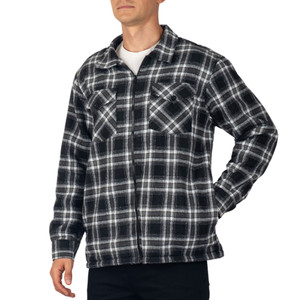 Alpine Swiss Felix Mens Fleece Flannel Jacket Heavyweight Zip-Up Plaid Shacket