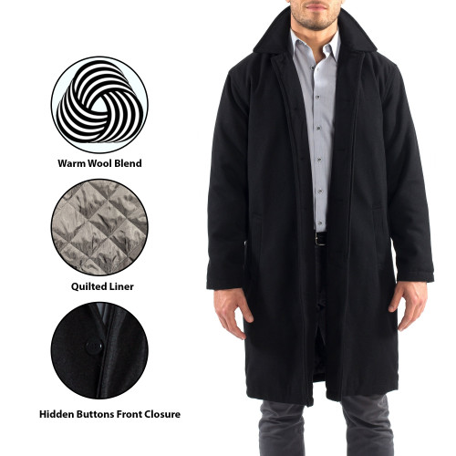 wool blend knee length coat