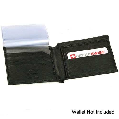 Alpine Swiss Genuine Leather Thin Business Card Case Minimalist Wallet