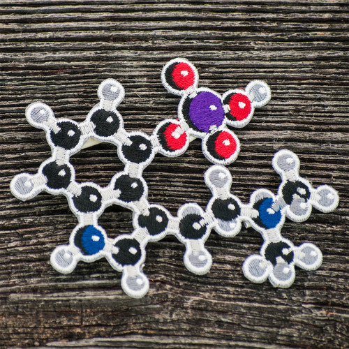 Buy a Psilocybin Molecule Iron-on Patch Online from Tree Huggers