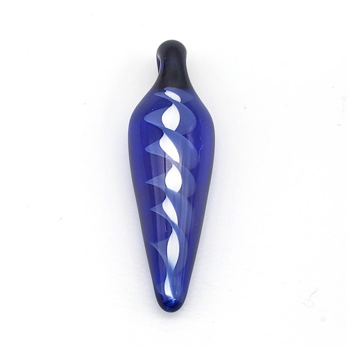 Buy a Glass Spiral Pendant (Blue/White) Online from Tree Huggers Co-op