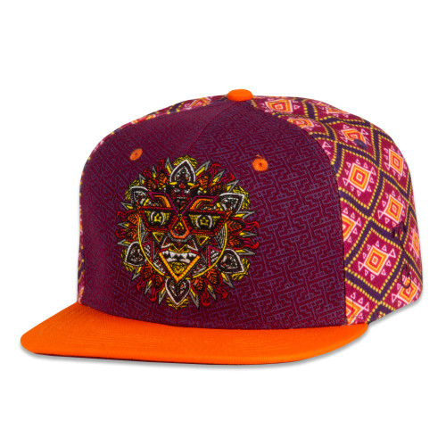 Chris Dyer Mandala Face Burgundy Snapback Hat