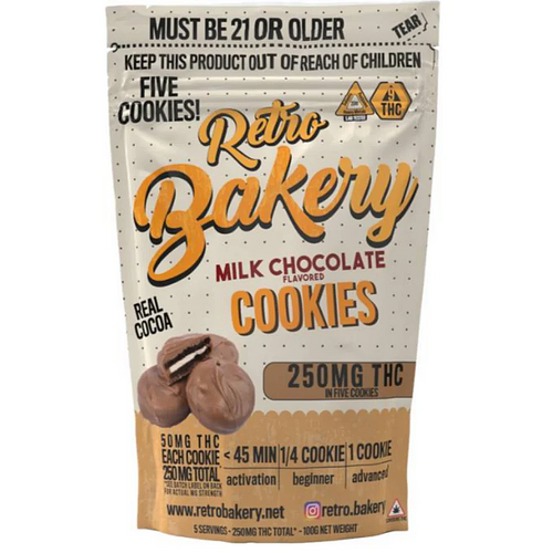 Retro Bakery Delta 9 THC Chocolate Covered Cookies - Front
