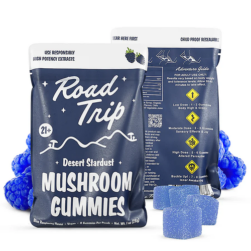 Road Trip Desert Stardust Mushroom Gummies - 8 Ct - Blue Raspberry
