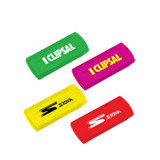 A set of four brightly coloured marker highlighters in green, pink, yellow, and red, featuring logos.