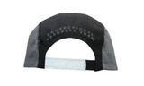 A black cap with a bee hive mesh design and a towelling sweatband, featuring a logo on the back. A black cap with a bee hive mesh design and a towelling sweatband, featuring a logo on the back.