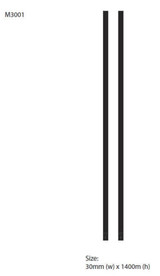 Two changeable apron straps in black, measuring 30mm in width and 1400mm in height. The image includes a logo. Two changeable apron straps in black, measuring 30mm in width and 1400mm in height. The image includes a logo.