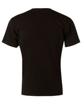A black men's V-neck short-sleeve tee with a simple design and no visible logos or branding.