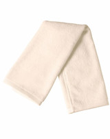 A pair of white hand towels made from double-sided terry fabric, measuring 40x60 cm, with a branding logo.