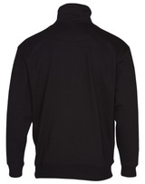 A black 1/2 zip collar fleecy jumper, featuring a simple design and a back view.