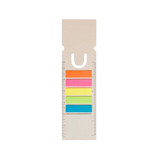 A Rectangle Milk Carton Bookmark in beige, featuring colorful sticky notes and a ruler on the side. It has a logo. A Rectangle Milk Carton Bookmark in beige, featuring colorful sticky notes and a ruler on the side. It has a logo.