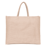 A blush-coloured Juco bag with two handles and a simple, minimalist design, featuring a logo.
