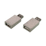A USB data blocker made from eco-friendly wheat straw, featuring a beige and speckled design, with a logo.