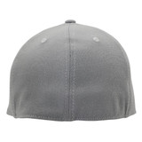 A grey cap with ventilation holes and a smooth finish, featuring a logo on the front.