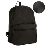 A dark green backpack with a front pocket and a textured fabric. It features adjustable straps and a logo.
