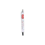 A ballpoint pen with a white body featuring colourful heart and heartbeat designs, and the text "make it better".