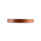 A wooden wireless charger with a smooth surface, featuring a circular design in warm wood tones.