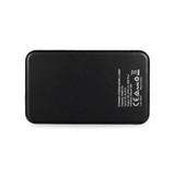 A black Dynamo Wireless Power Bank with a sleek design and a visible branding logo.