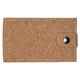 A cork manicure set with a natural brown cork case featuring a snap closure.