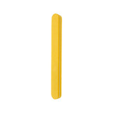 A yellow sponge straight shape nail file with a smooth, elongated design. It features a logo on one side.