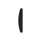 A professional half moon shape nail file in black, featuring a smooth surface and a sleek design.