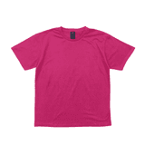 A pink short-sleeved tee with a tag inside and no visible branding on the exterior.