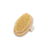 A sisal wooden brush with a light wooden base and soft, natural bristles. It features two fabric straps.