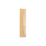 A fine-tooth bamboo comb in a natural light brown colour, featuring narrow teeth and a smooth, sleek design.