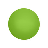 A round green stress ball with a smooth surface, designed as a fun and stress-relieving product.