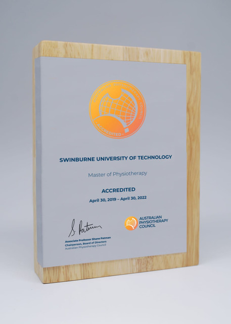 A wooden award featuring a printed metal plate, showcasing a silver and natural wood design. A wooden award featuring a printed metal plate, showcasing a silver and natural wood design.