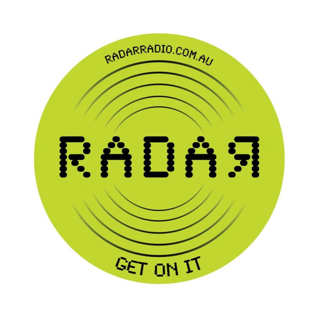 Bright green PVC coaster with a circular design featuring a logo and sound wave pattern.