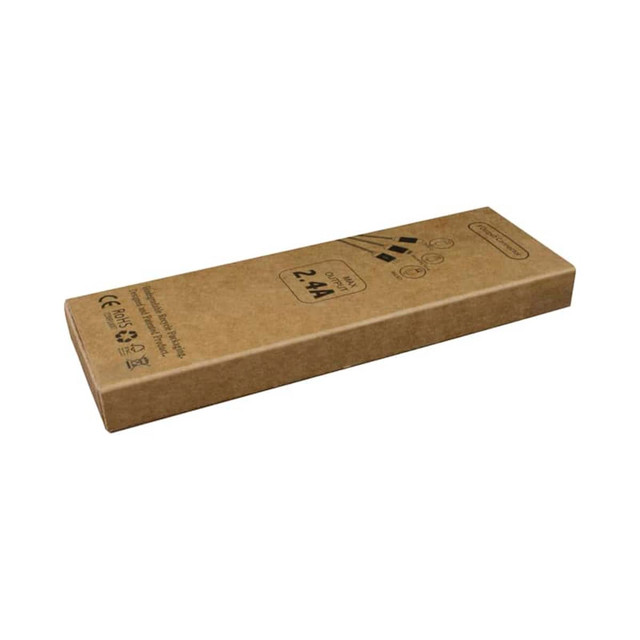 A brown Kraft sliding gift box with an engraved logo, designed for packaging products.