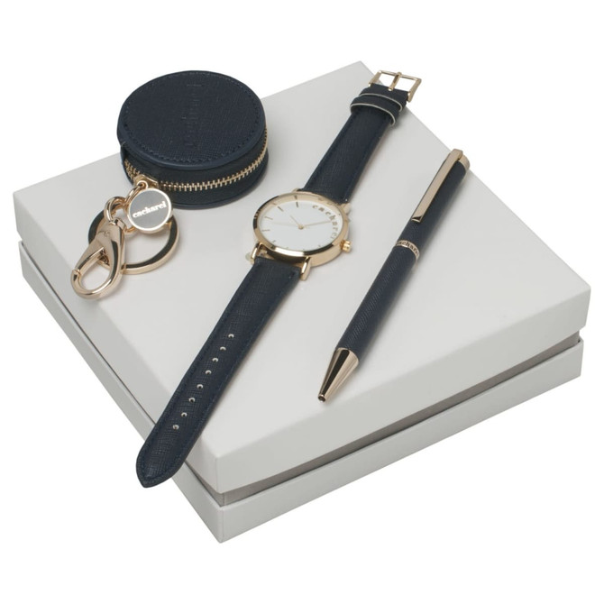 Set Bagatelle Bleu (ballpoint pen, key ring & watch)