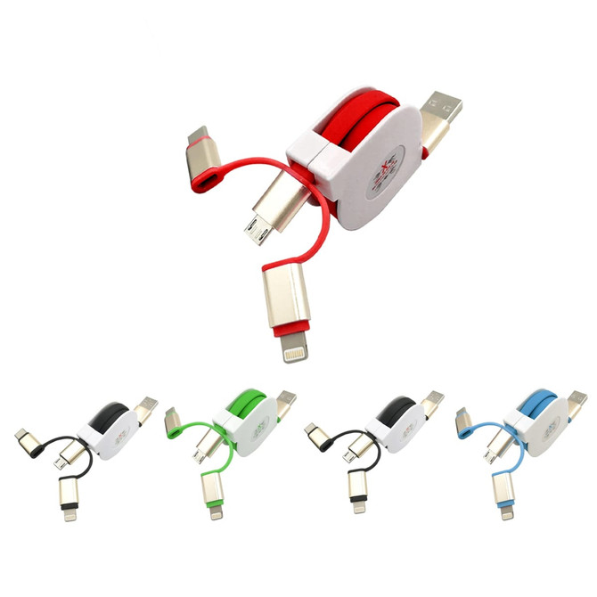 3-In-1 Metal Retractable Charging Cable