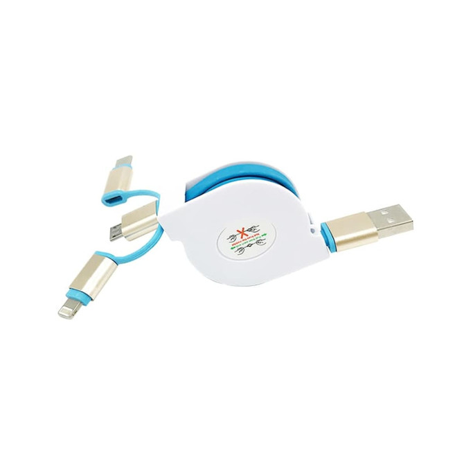 3-In-1 Metal Retractable Charging Cable