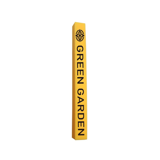 A yellow promotional product named "Sponge Noodle Cheersticks" with a branding logo.