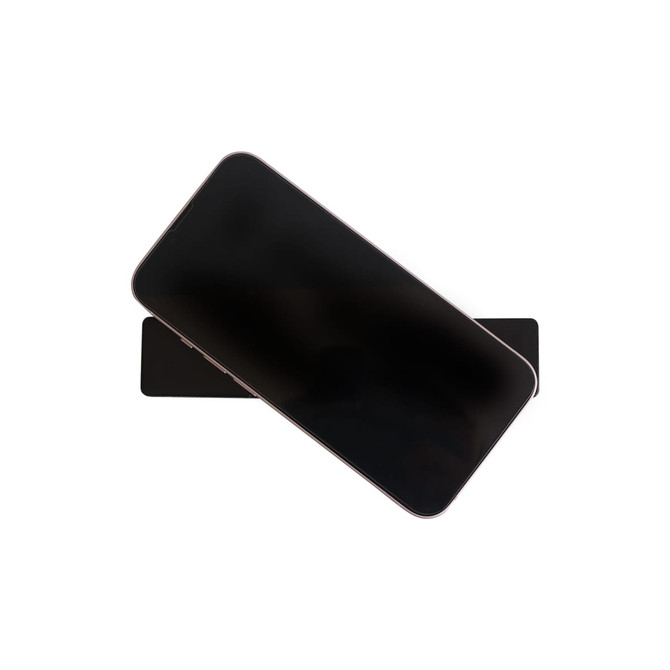 A black Sticky Nano Rubber Pad with a smartphone resting on top, showcasing a minimalist design.