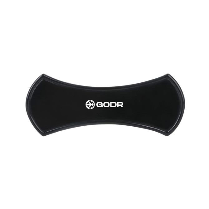 A black Sticky Nano Rubber Pad featuring a logo, designed for tech use.