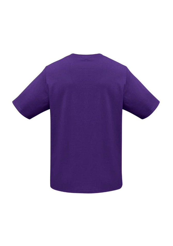 A purple short sleeve t-shirt with a relaxed fit and no visible branding on the back.