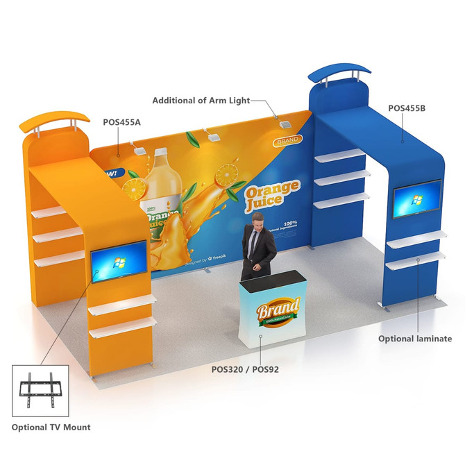 4m Straight Tension Fabric Display Wall