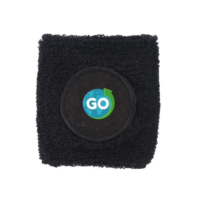 A black Terry Sport Wristband featuring a circular logo at the centre.