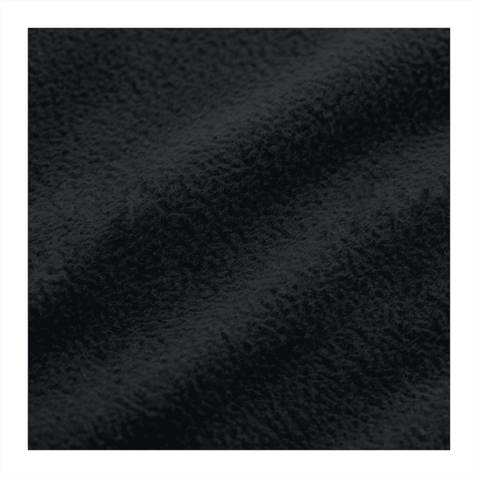 A close-up of black, textured fabric showcasing the material of the Porter Eco Insulated Shacket.