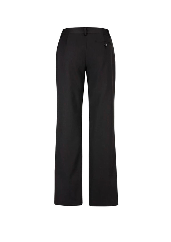 Relaxed fit women's pants in black, featuring a back pocket and waistband. Includes branding detail.