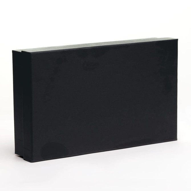 A black gift box with a smooth finish, featuring no visible branding or text.